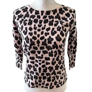 Project Pink Leopard Print Cotton Cashmere Sweater S